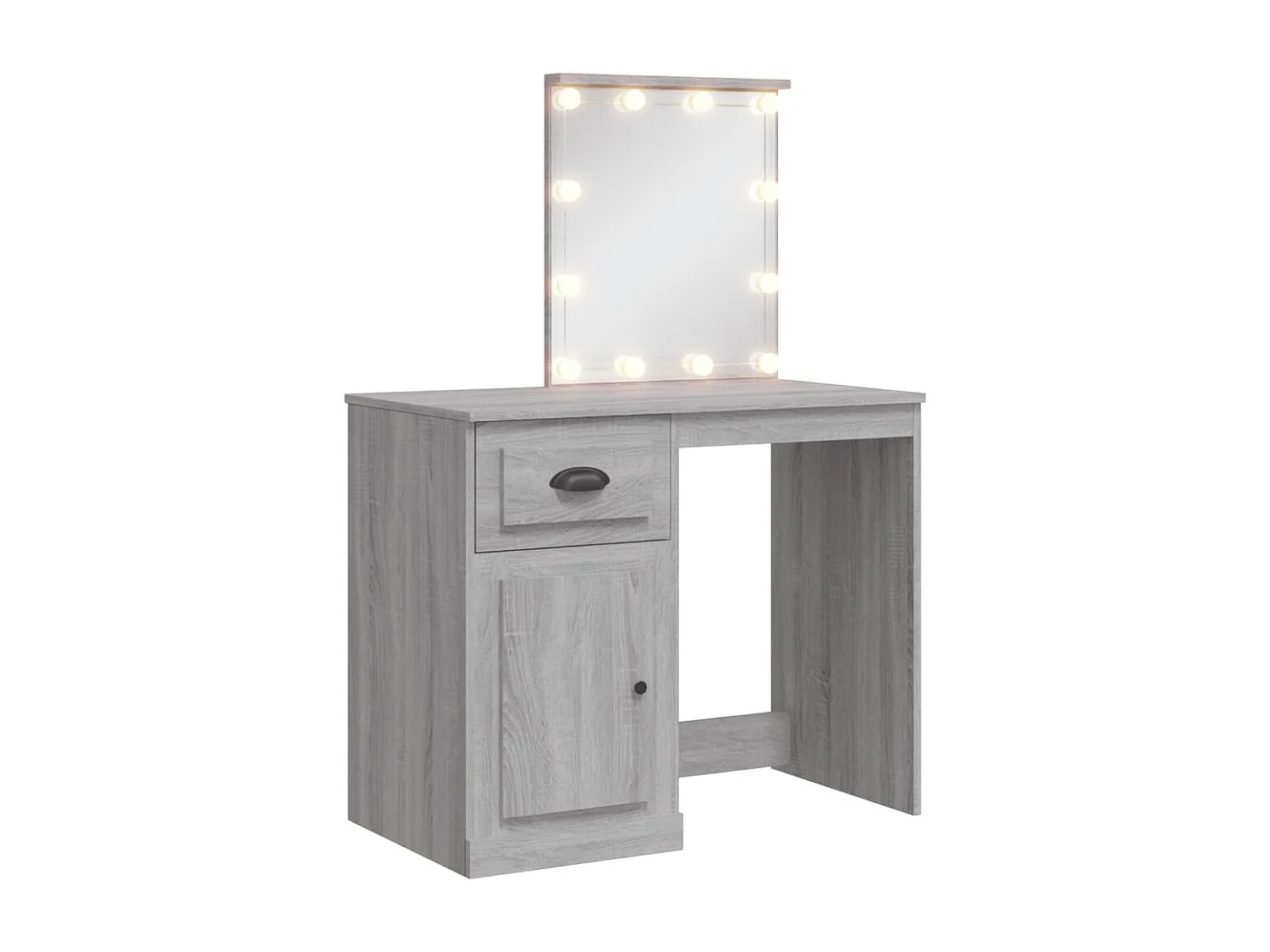 Coiffeuse avec lumières LED sonoma gris 90x42x132,5