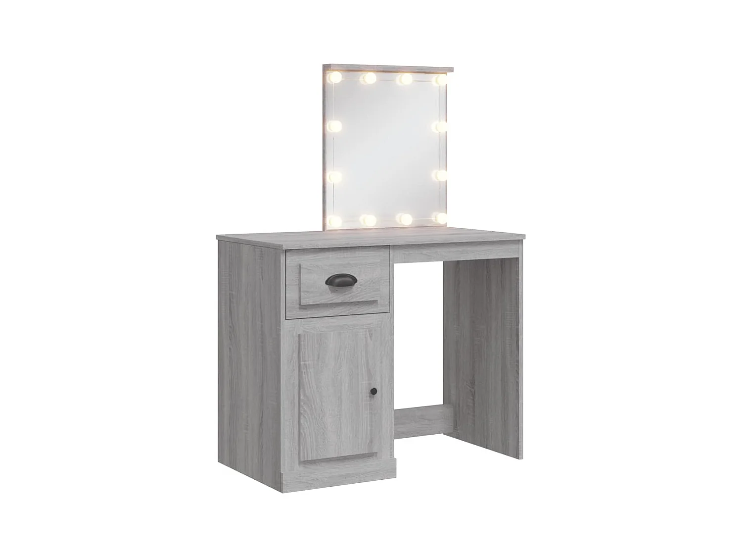 Coiffeuse avec lumières LED sonoma gris 90x42x132,5