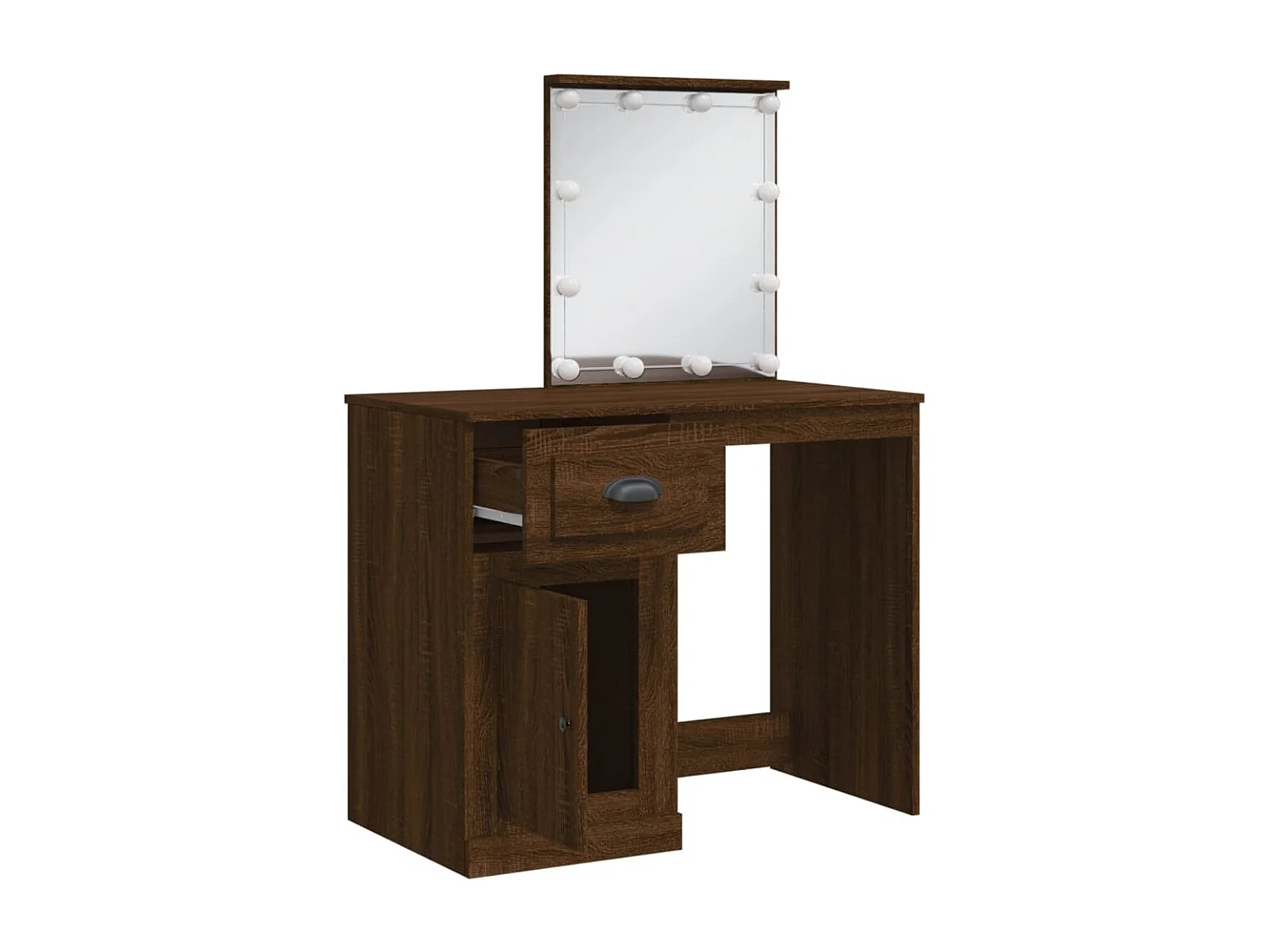 Coiffeuse avec lumières LED chêne marron 90x42x132,5