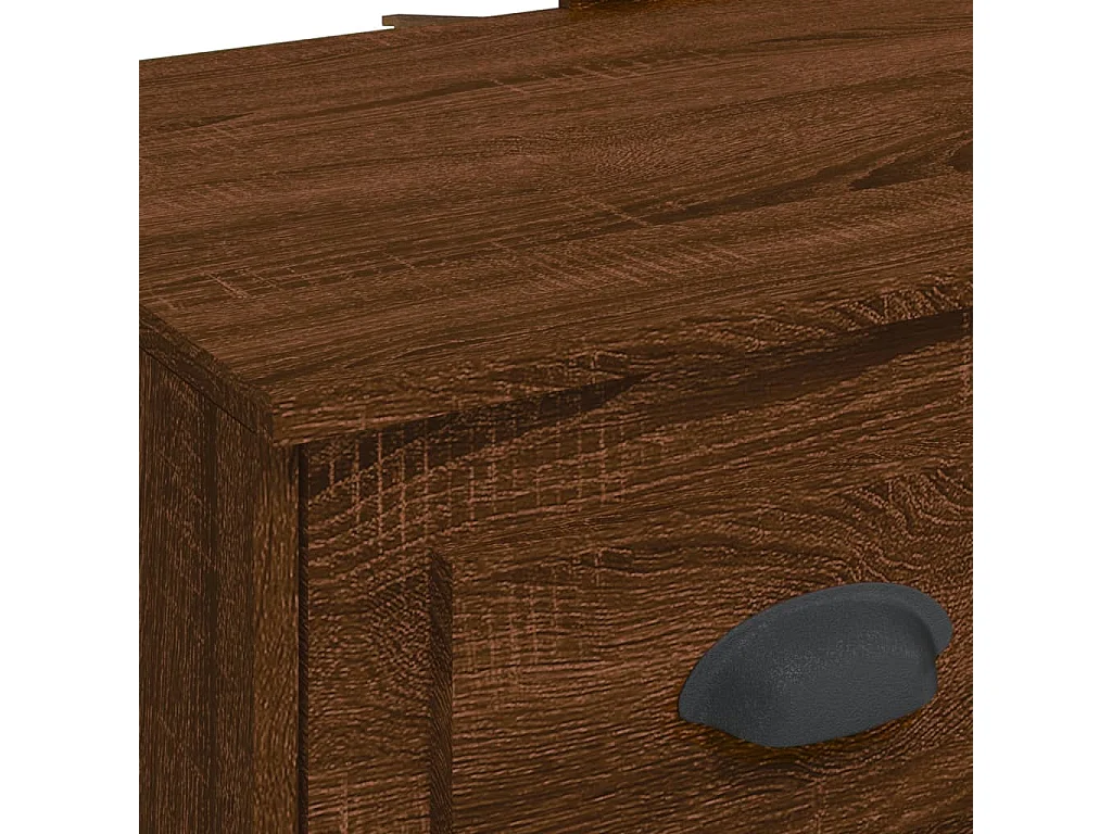 Coiffeuse avec lumières LED chêne marron 90x42x132,5