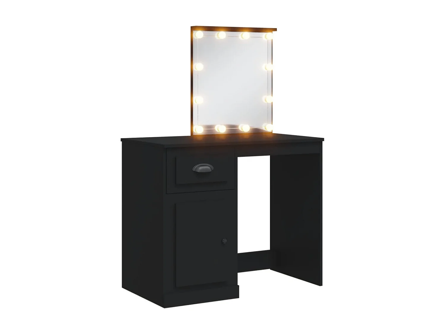 Coiffeuse avec lumières LED noir 90x42x132,5