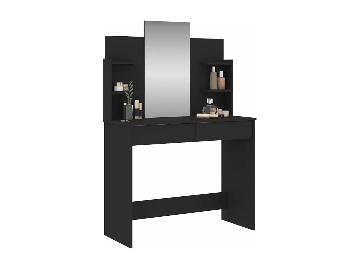Coiffeuse avec miroir noir 96x39x142