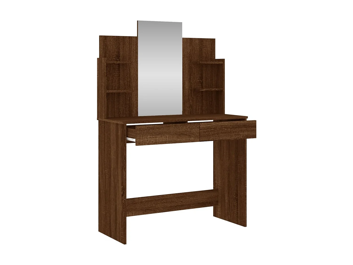 Coiffeuse avec miroir chêne marron 96x39x142