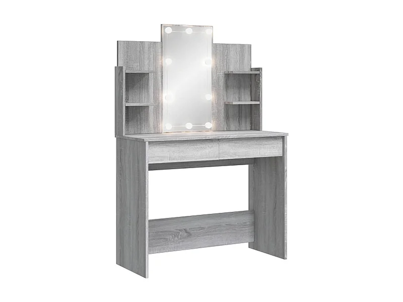 Coiffeuse avec lumières LED sonoma gris 96x40x142