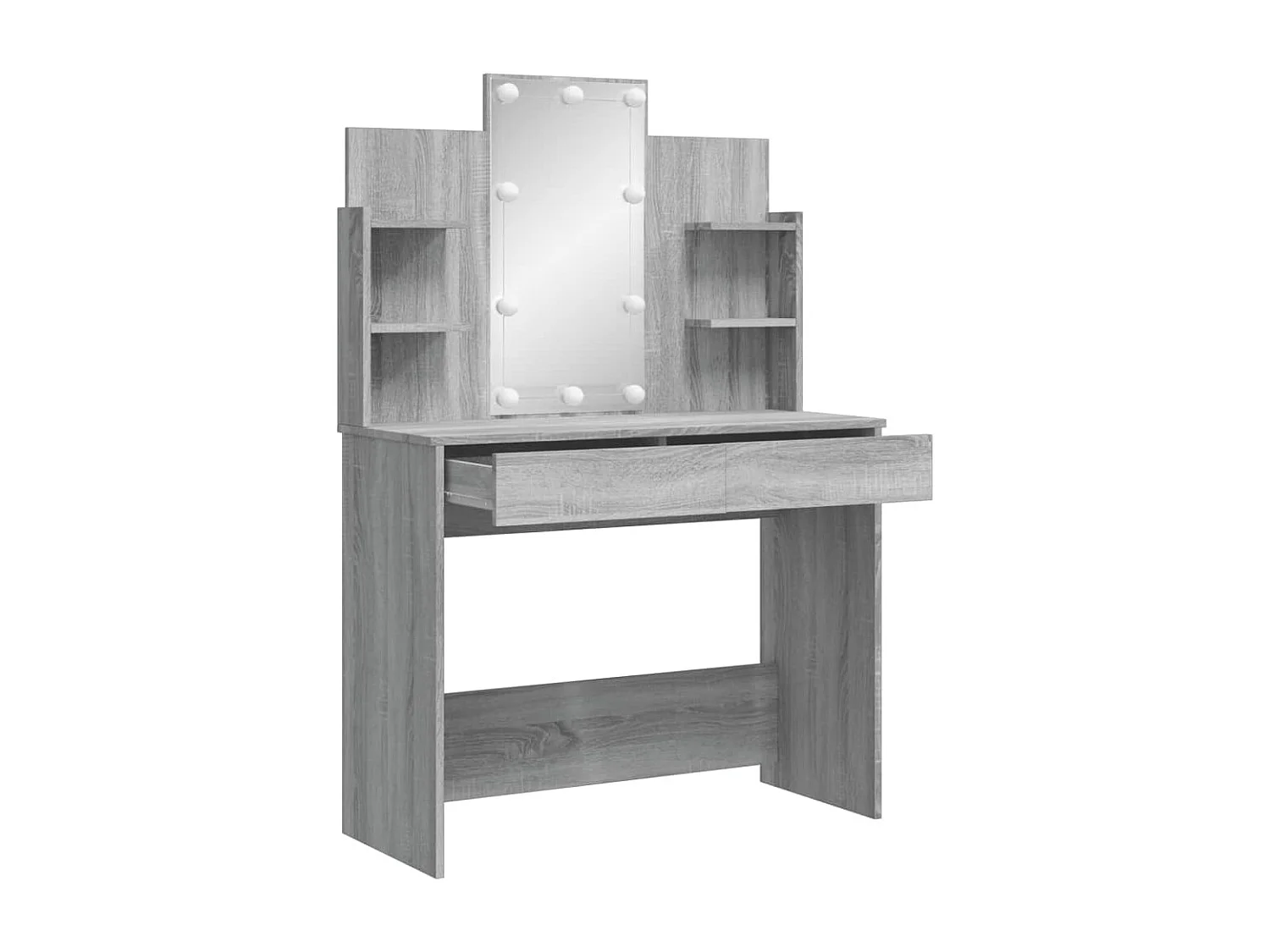 Coiffeuse avec lumières LED sonoma gris 96x40x142