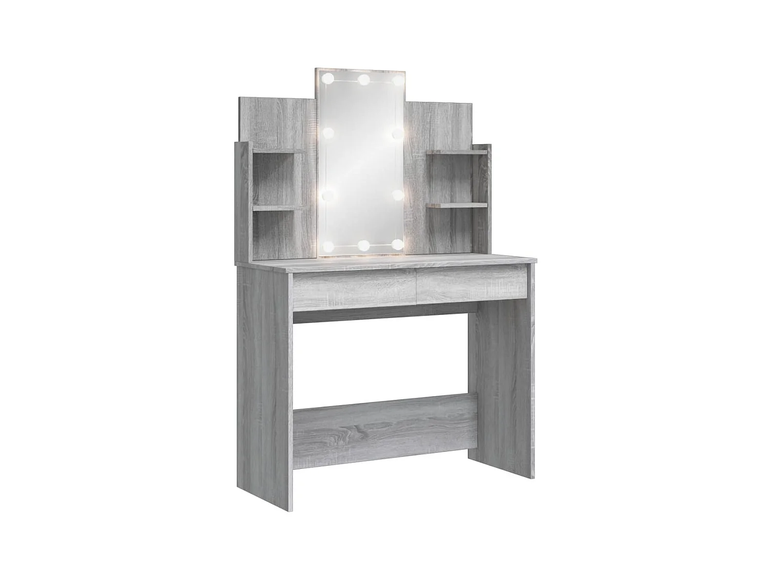 Coiffeuse avec lumières LED sonoma gris 96x40x142