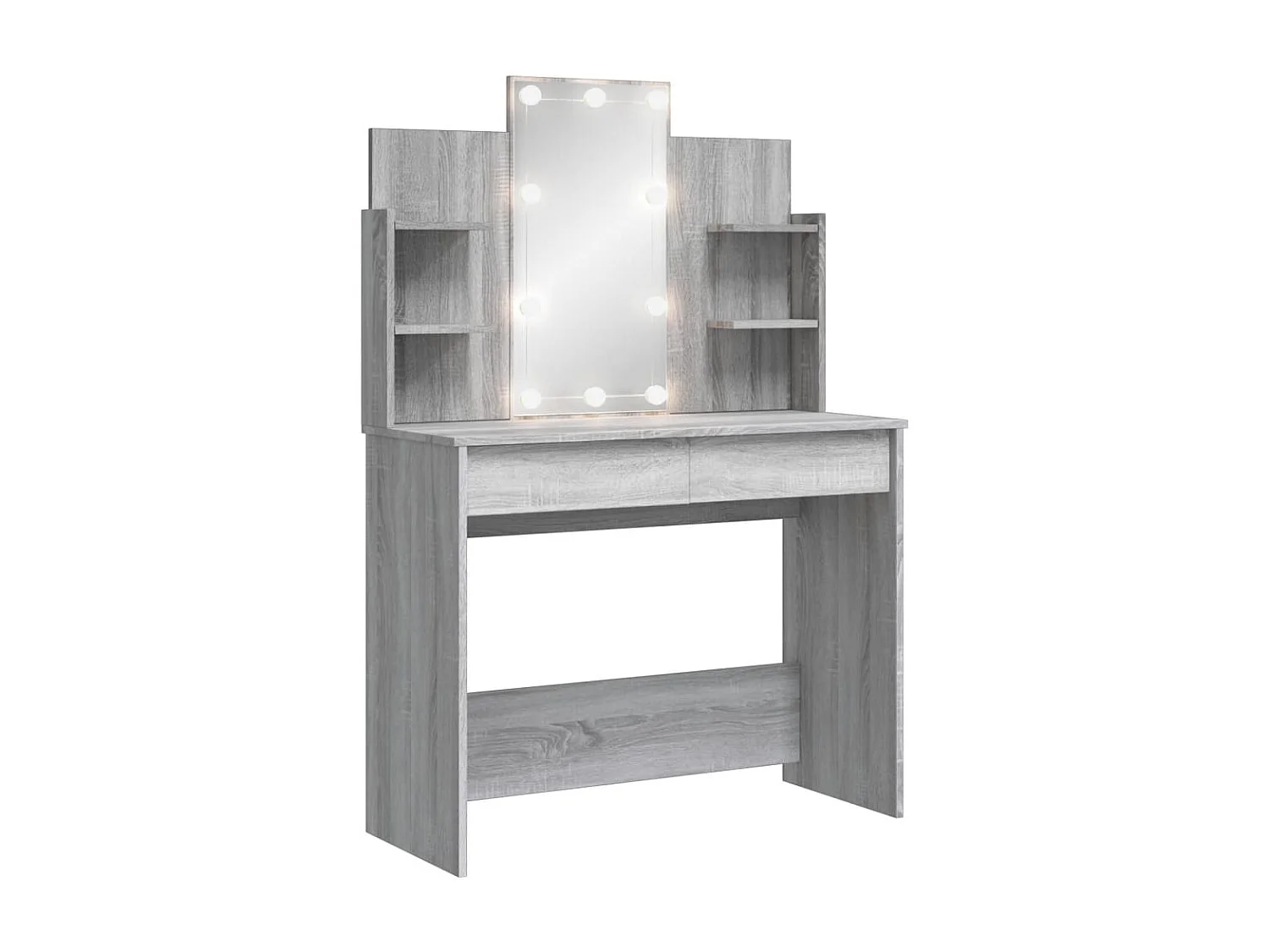 Coiffeuse avec lumières LED sonoma gris 96x40x142