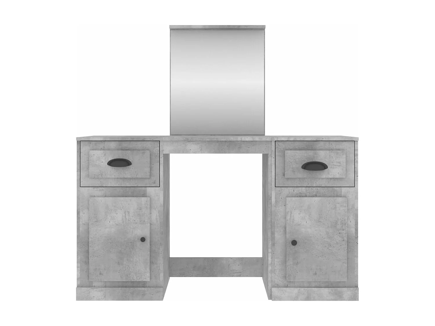 Coiffeuse avec miroir gris béton 130x50x132,5