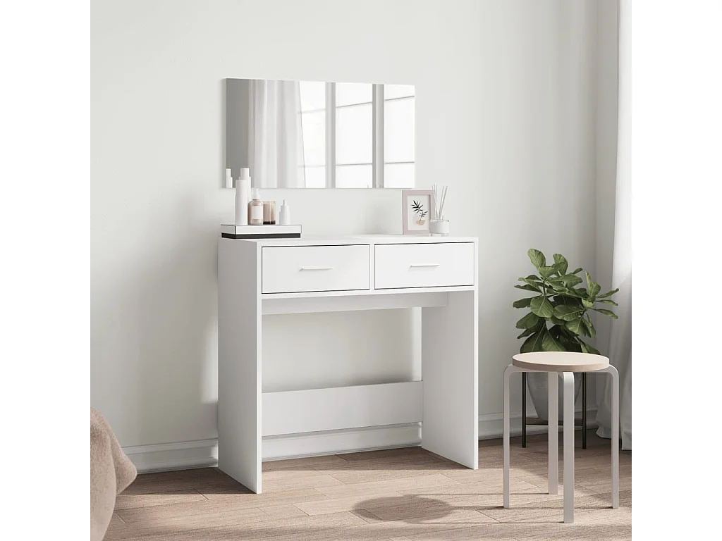 Coiffeuse avec miroir blanc 80x39x80