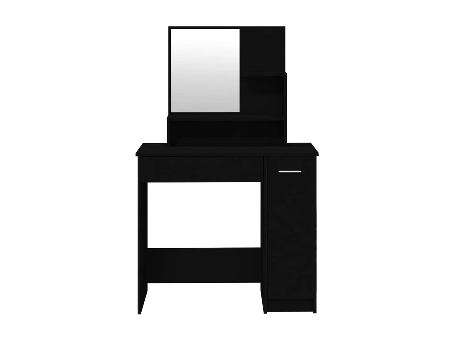 Coiffeuse avec miroir noir 86,5x35x136