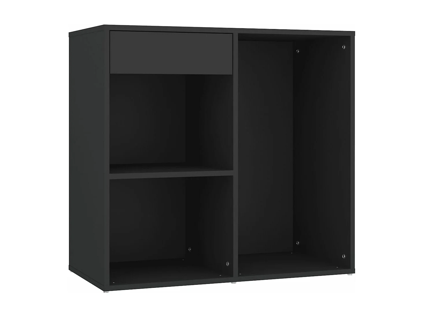 Coiffeuse à LED avec armoire noir bois d'ingénierie