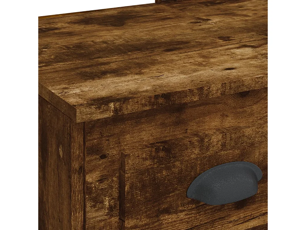 Coiffeuse avec lumières LED chêne fumé 90x42x132,5