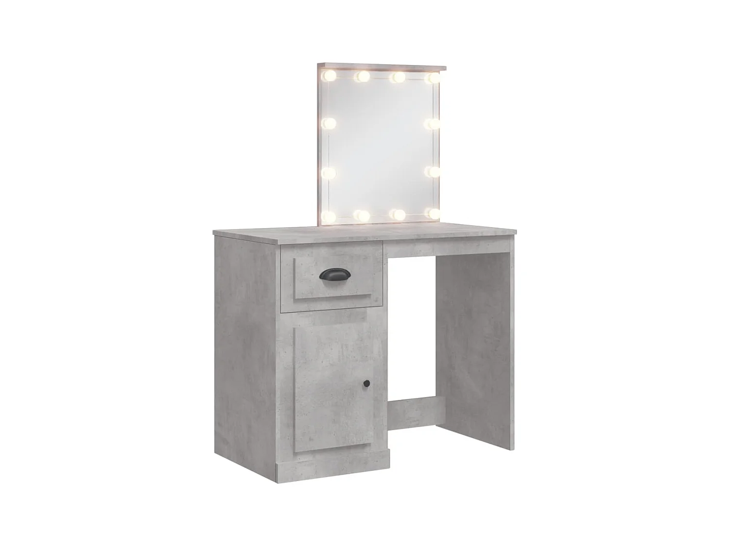 Coiffeuse avec lumières LED gris béton 90x42x132,5