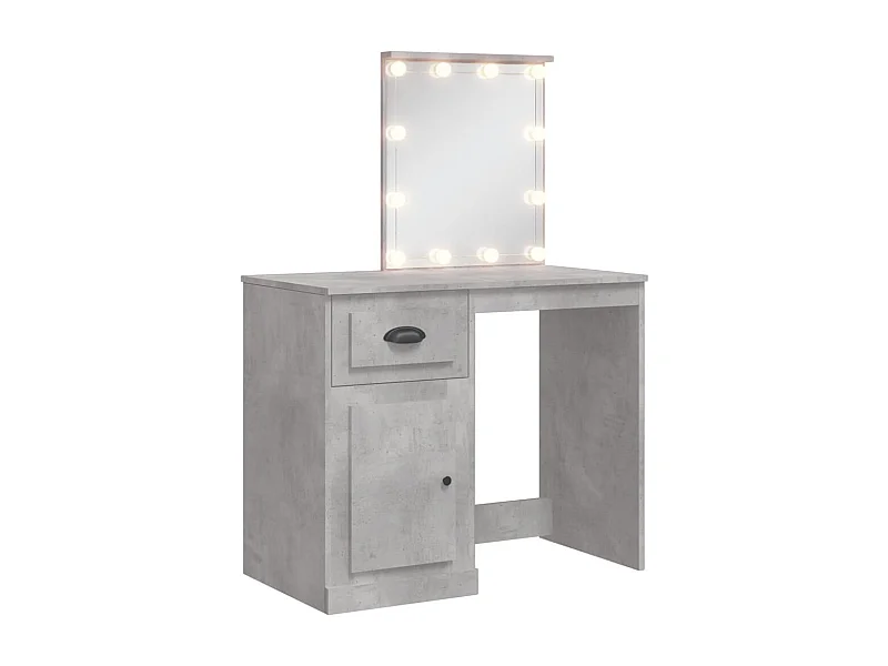 Coiffeuse avec lumières LED gris béton 90x42x132,5