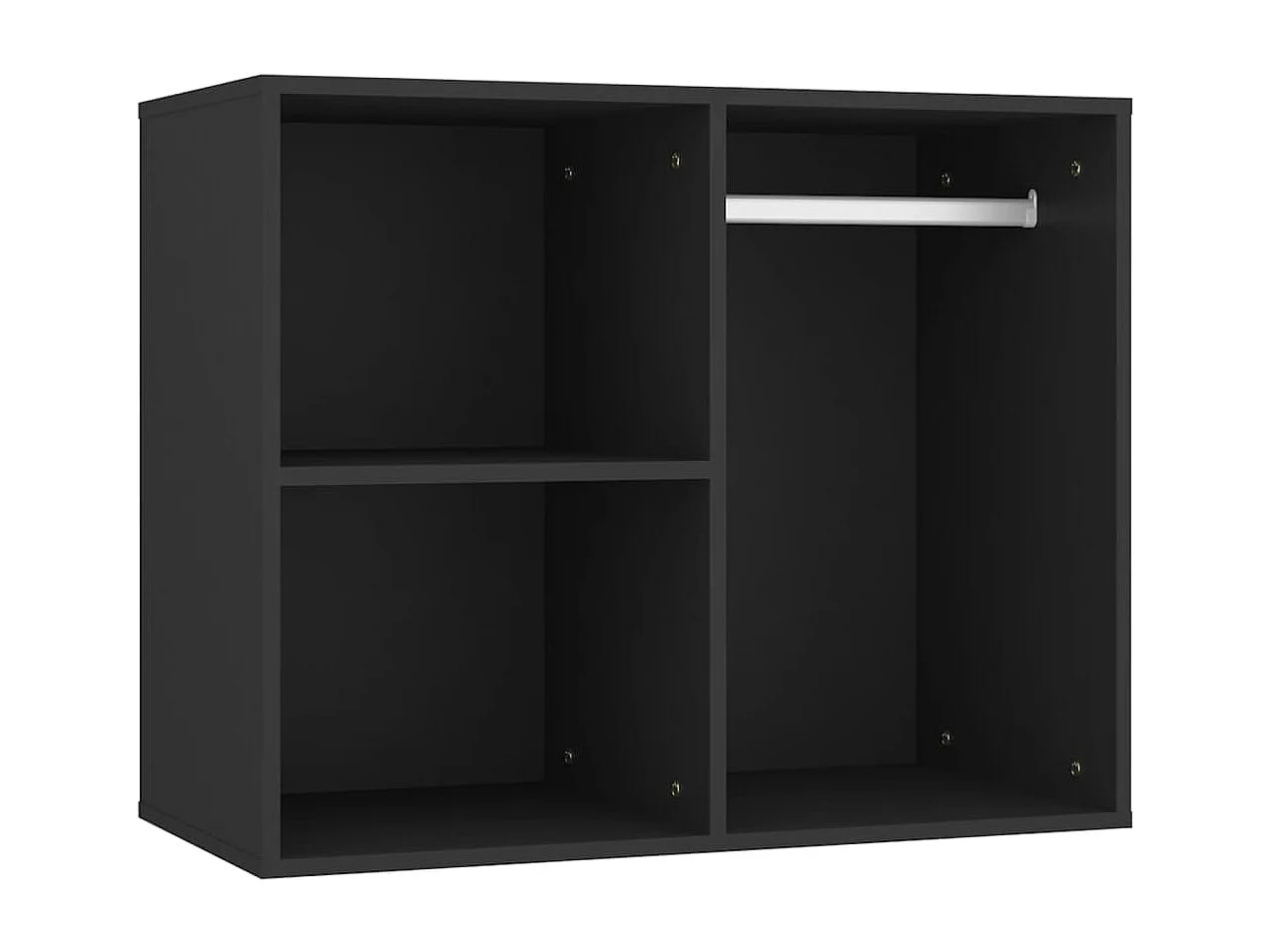 Coiffeuse à LED avec armoires noir bois d'ingénierie