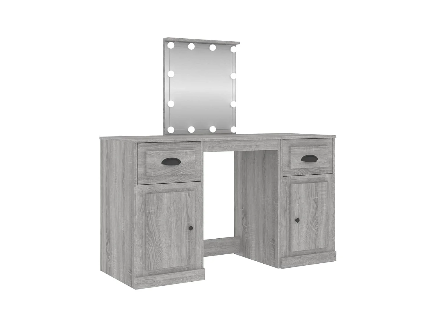 Coiffeuse avec LED sonoma gris 130x50x132,5