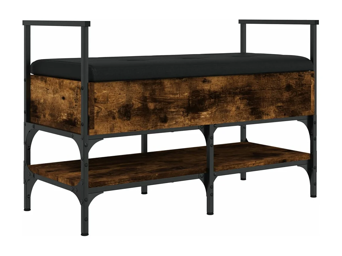 Banc à chaussures chêne fumé 85,5x42x57,5 bois d'ingénierie
