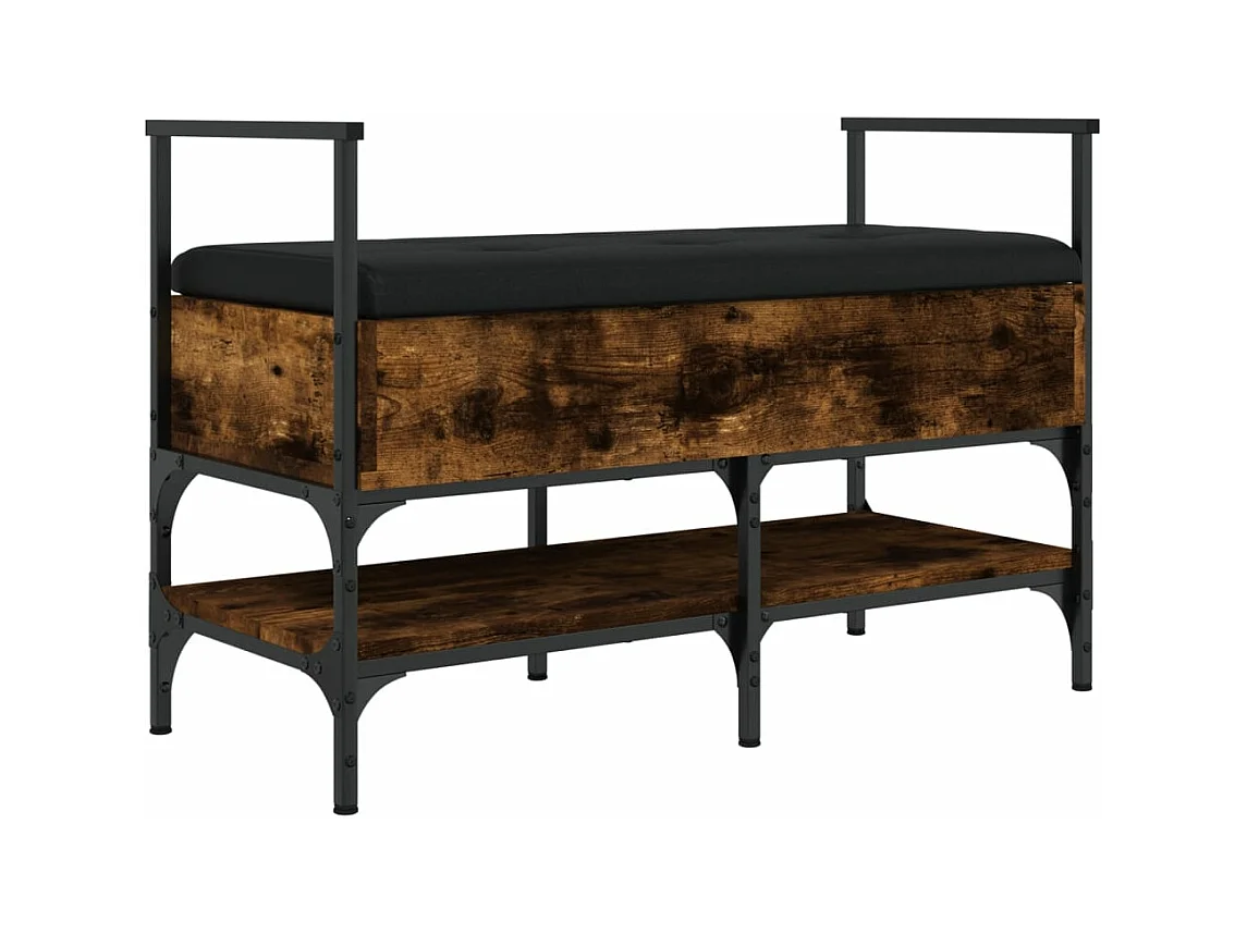 Banc à chaussures chêne fumé 85,5x42x57,5 bois d'ingénierie