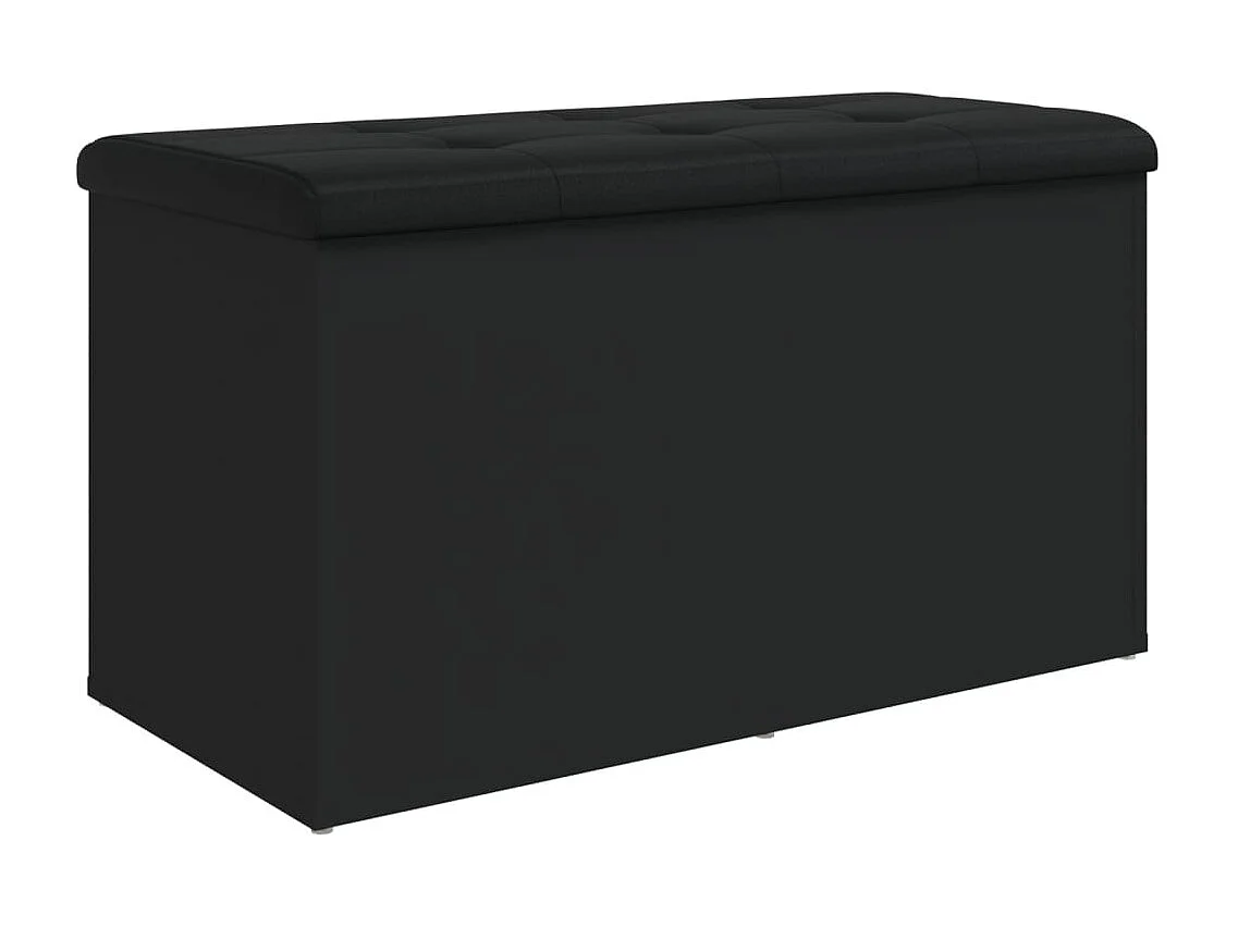 Banc de rangement noir 82x42x45 bois d'ingénierie
