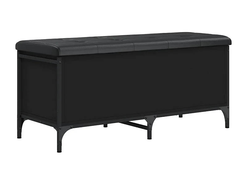 Banc de rangement noir 102x42x45 bois d'ingénierie