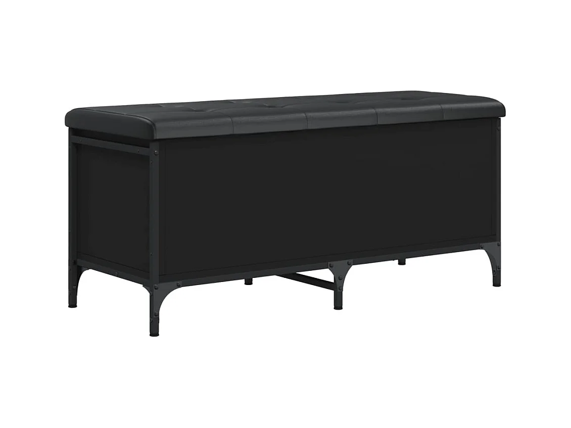 Banc de rangement noir 102x42x45 bois d'ingénierie