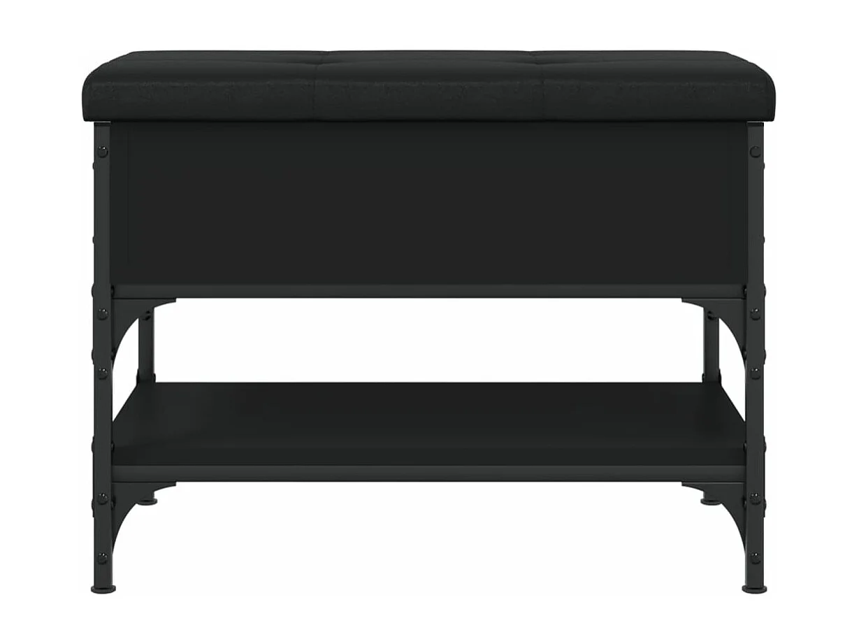 Banc à chaussures noir 62x42x45 bois d'ingénierie