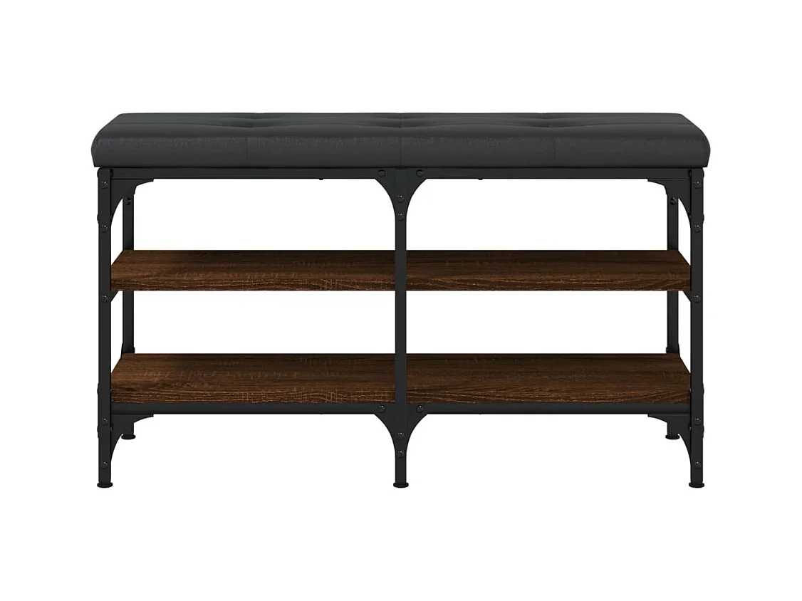 Banc à chaussures chêne marron 82x32x47 Bois d'ingénierie