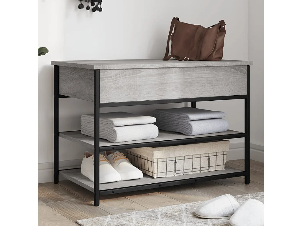 Banc à chaussures sonoma gris 70x42,5x50 bois d'ingénierie