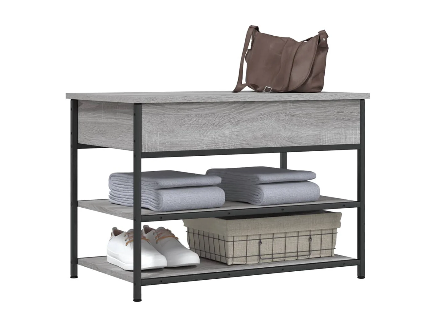 Banc à chaussures sonoma gris 70x42,5x50 bois d'ingénierie