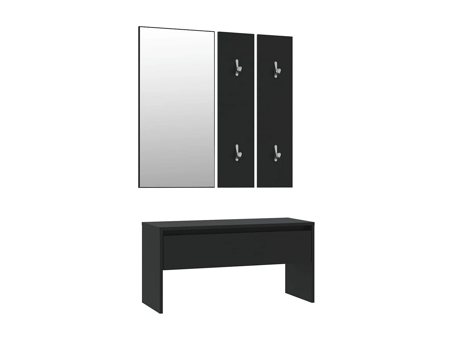 Ensemble de meubles de couloir noir bois d'ingénierie