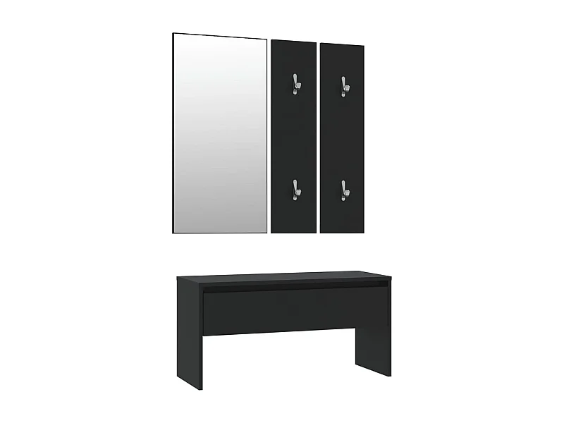 Ensemble de meubles de couloir noir bois d'ingénierie