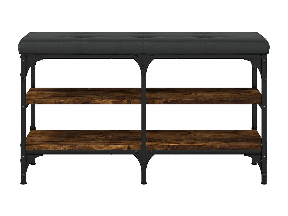 Banc à chaussures chêne fumé 82x32x47 Bois d'ingénierie