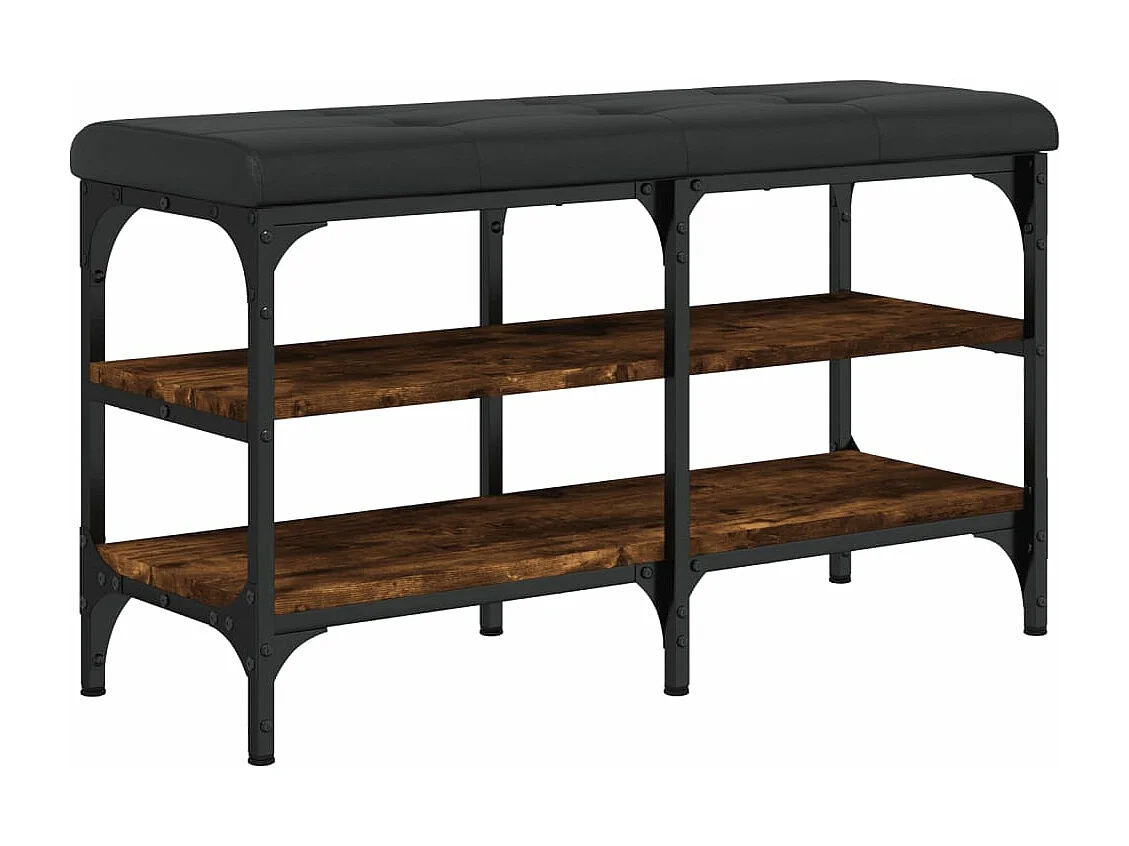 Banc à chaussures chêne fumé 82x32x47 Bois d'ingénierie
