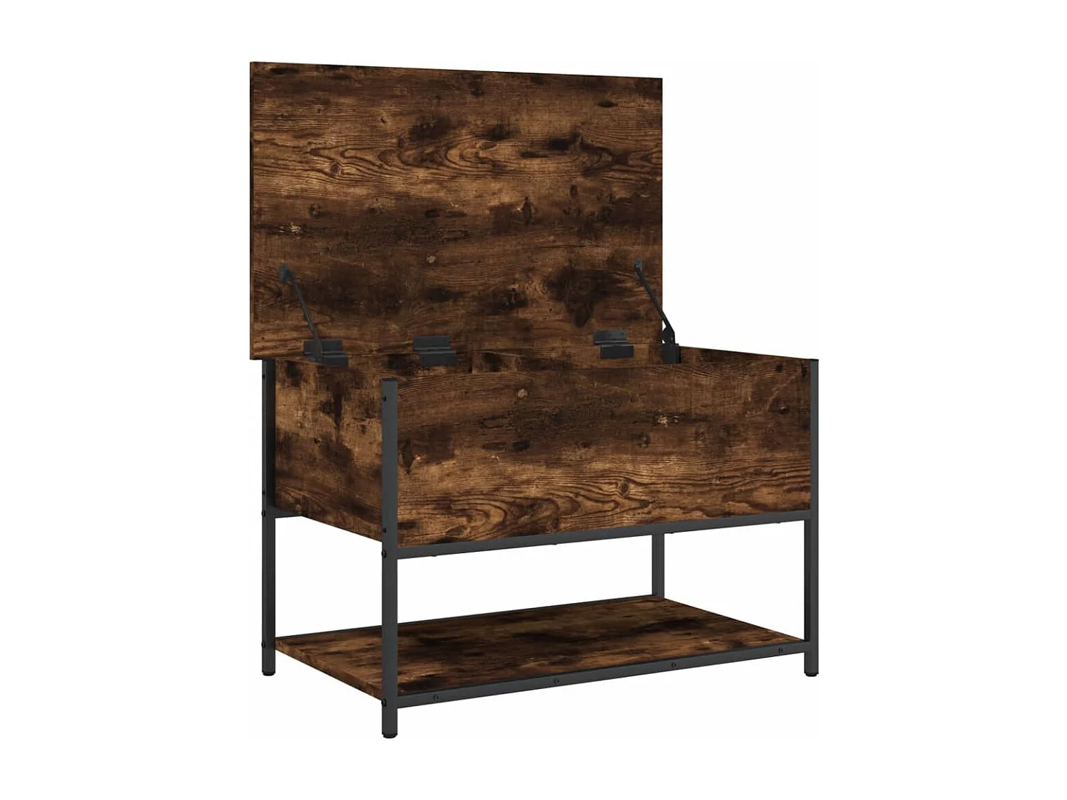 Banc de rangement chêne fumé 70x42,5x47 bois d'ingénierie