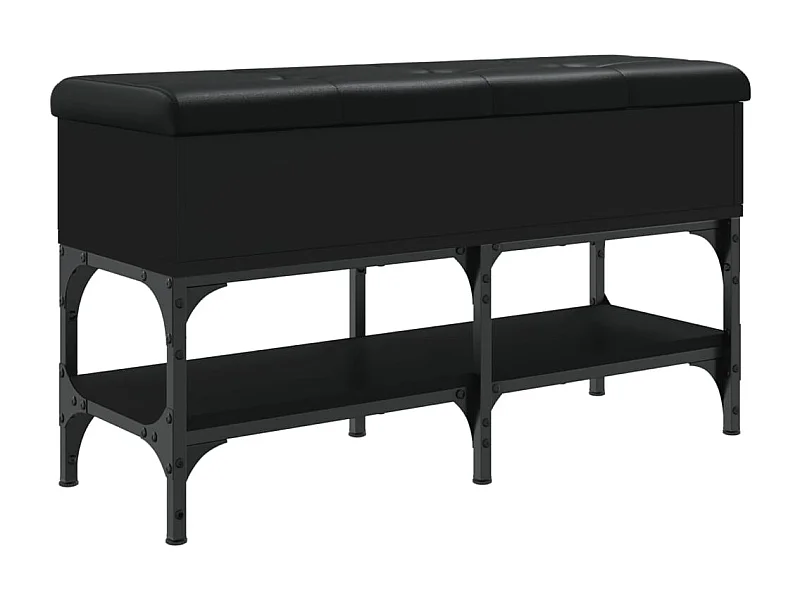 Banc à chaussures noir 82x32x45 bois d'ingénierie