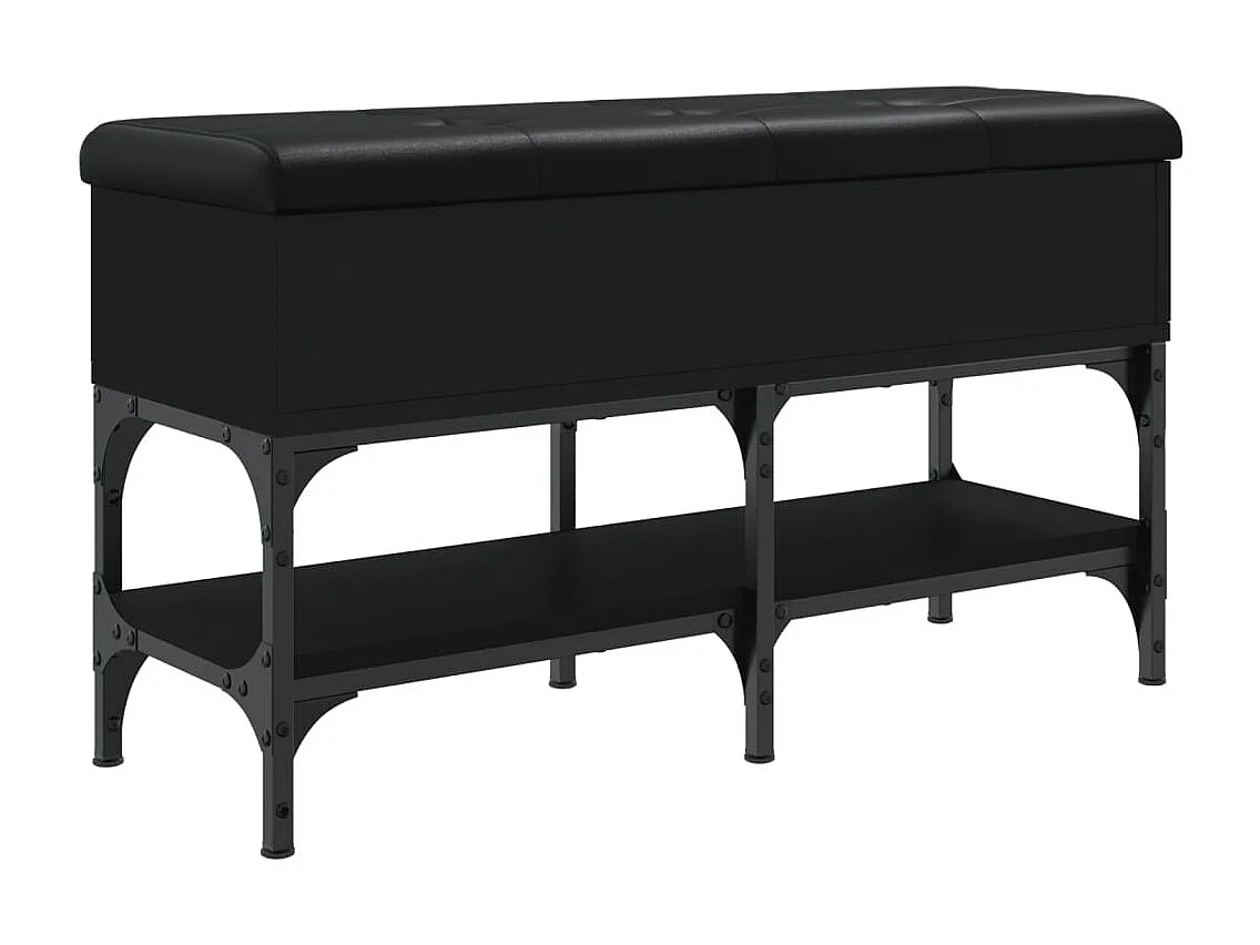 Banc à chaussures noir 82x32x45 bois d'ingénierie