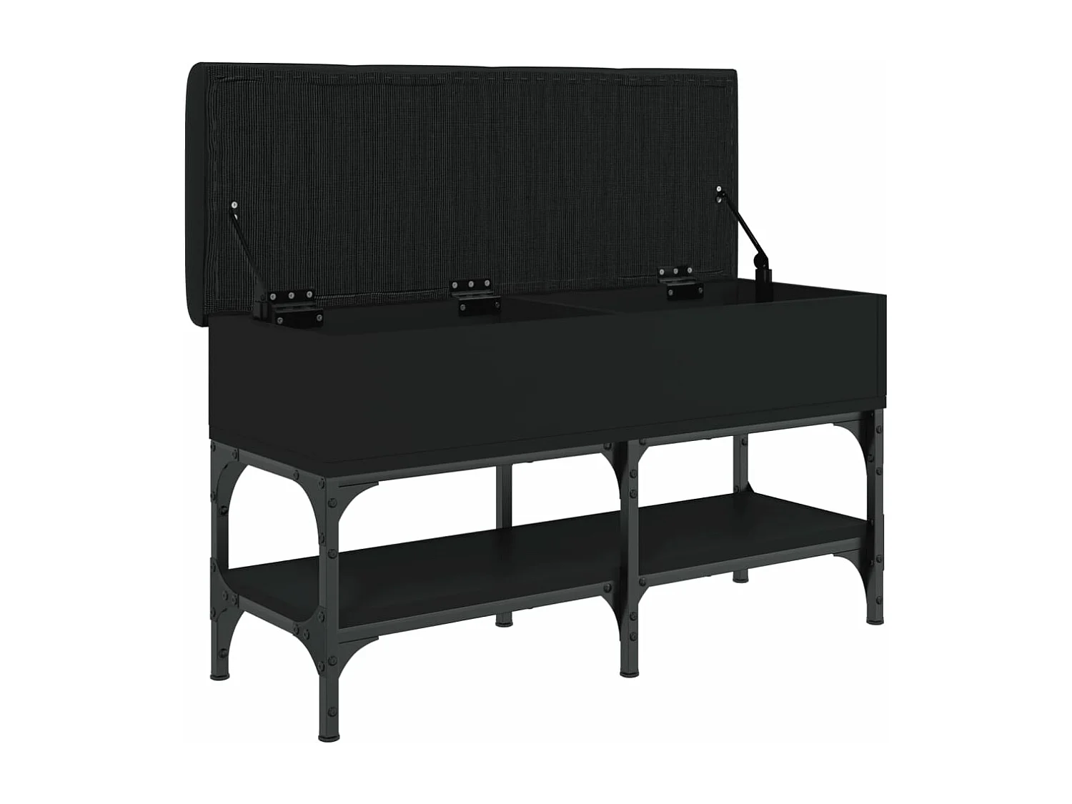 Banc à chaussures noir 82x32x45 bois d'ingénierie