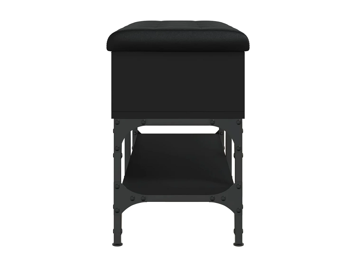 Banc à chaussures noir 82x32x45 bois d'ingénierie