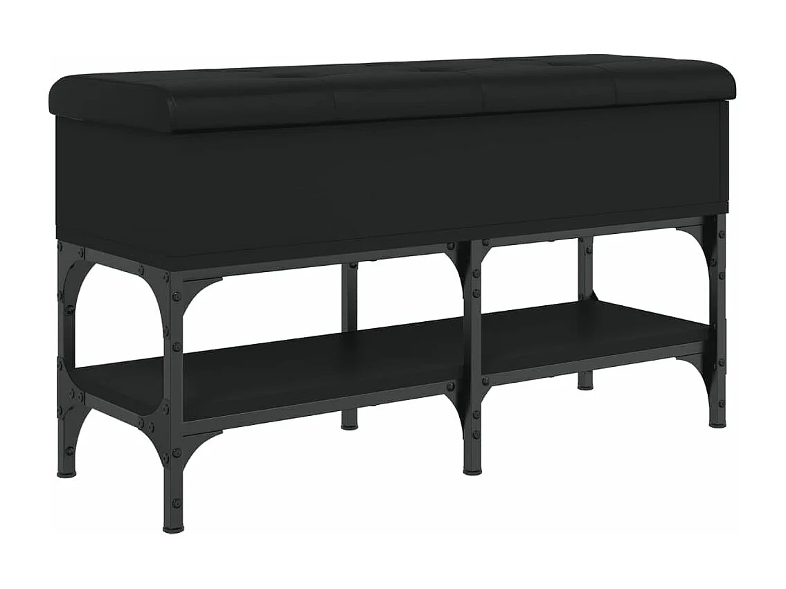 Banc à chaussures noir 82x32x45 bois d'ingénierie