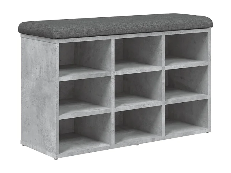 Banc à chaussures gris béton 82x32x50 bois d'ingénierie