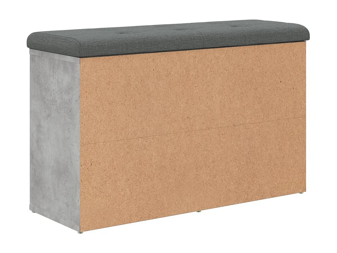 Banc à chaussures gris béton 82x32x50 bois d'ingénierie