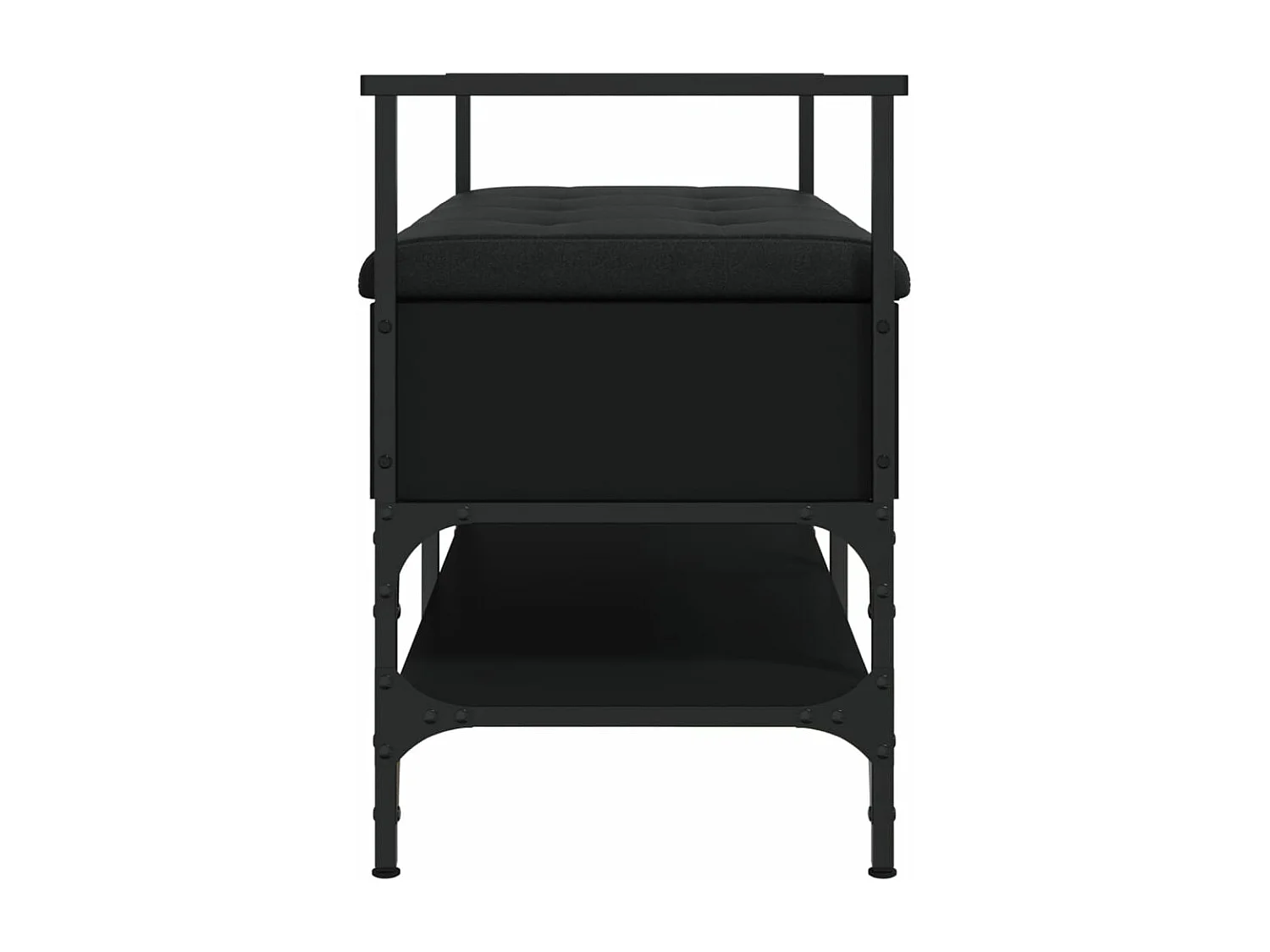 Banc à chaussures noir 85,5x42x57,5 bois d'ingénierie
