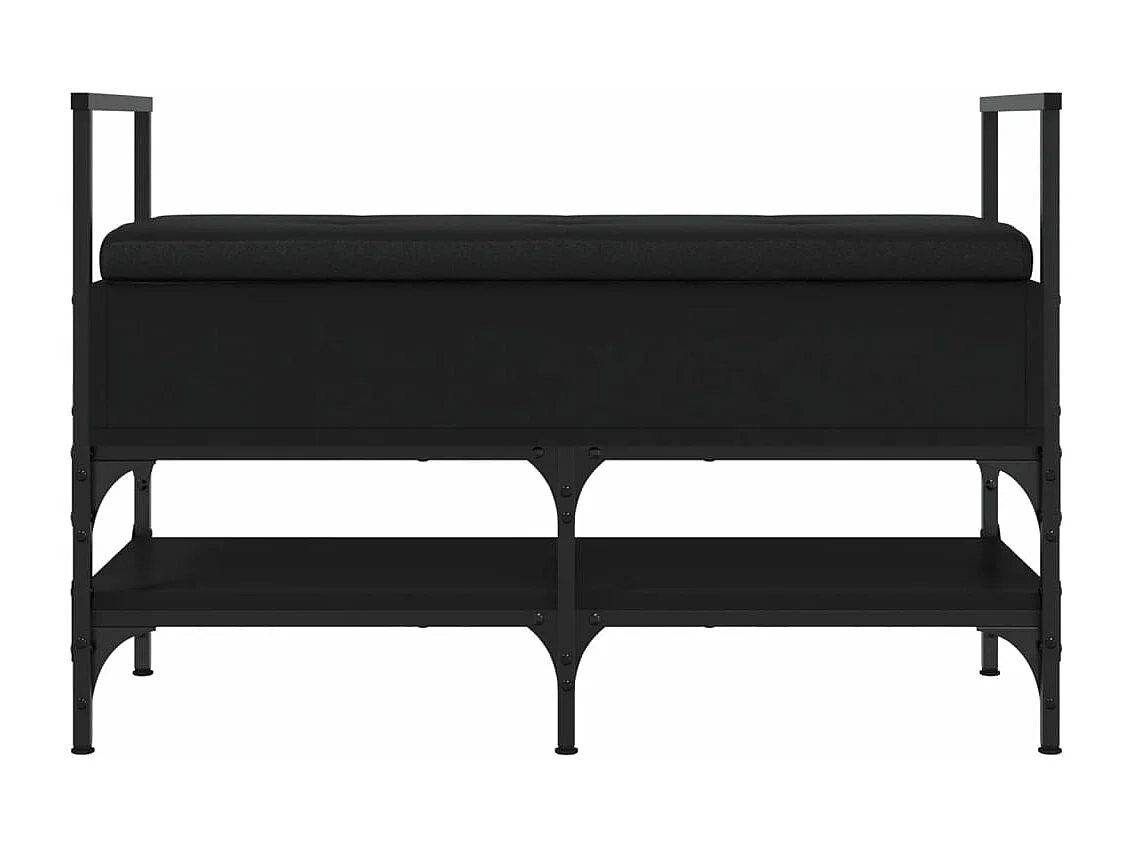 Banc à chaussures noir 85,5x42x57,5 bois d'ingénierie