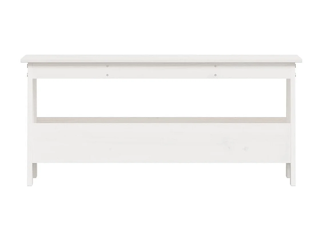 Banc d'entrée blanc 100x28x45 bois de pin massif