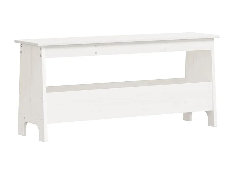 Banc d'entrée blanc 100x28x45 bois de pin massif