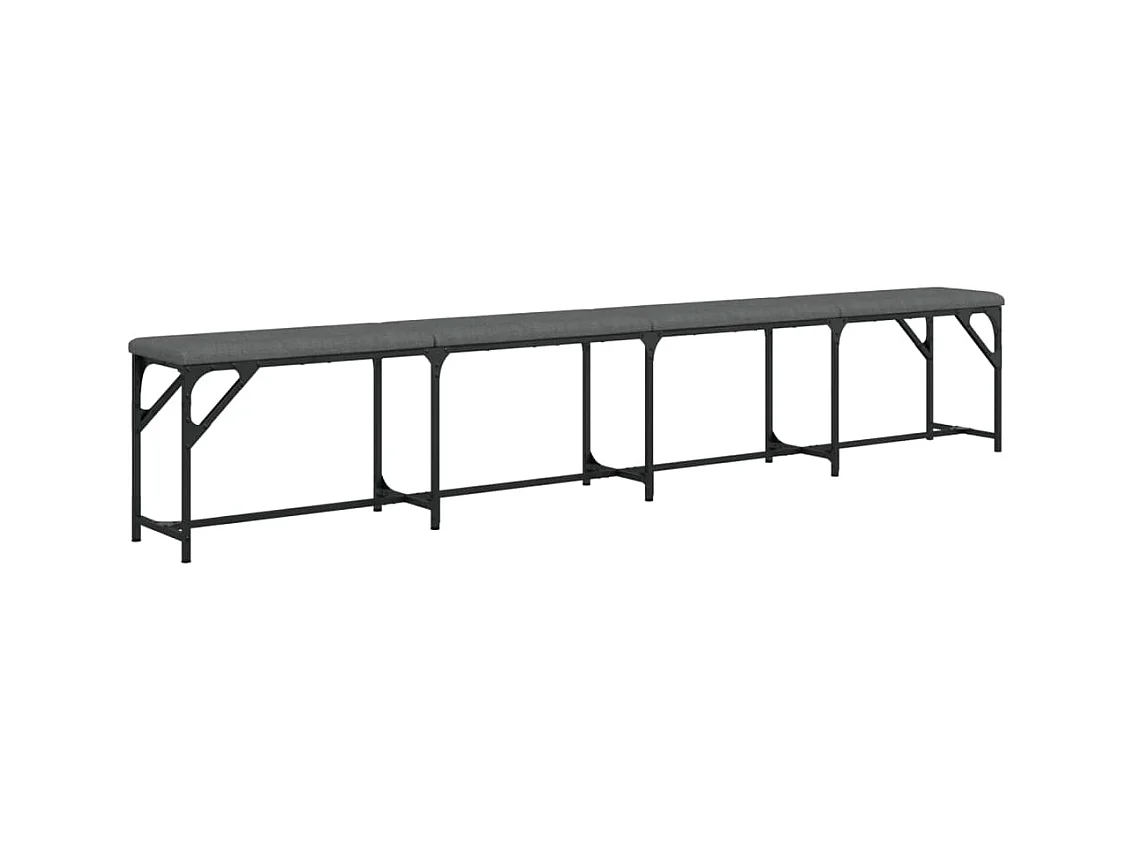 Banc à manger gris foncé 248x32x45 acier et tissu