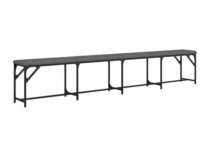 Banc à manger gris foncé 248x32x45 acier et tissu