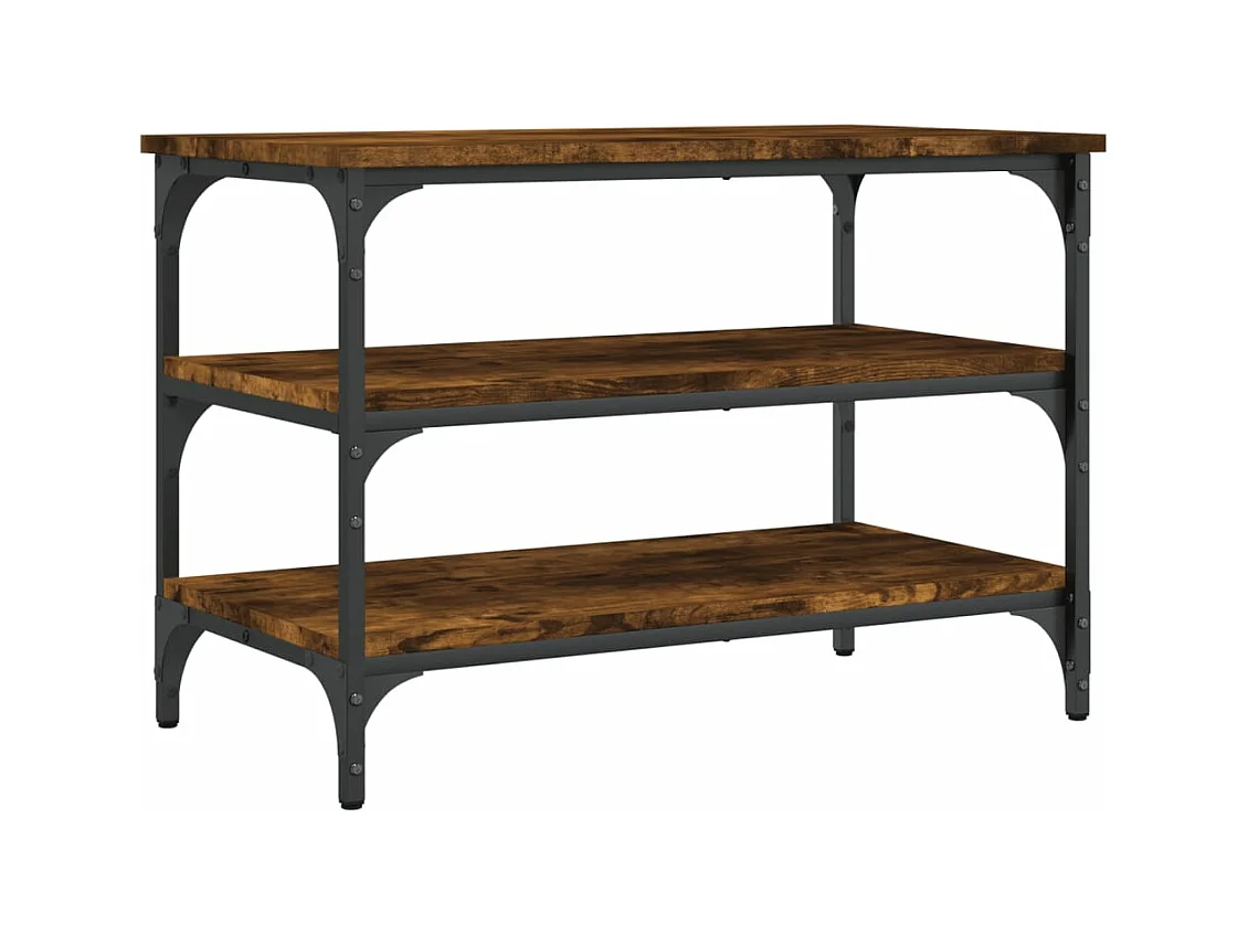 Banc à chaussures chêne fumé 70x38,5x49 bois d'ingénierie