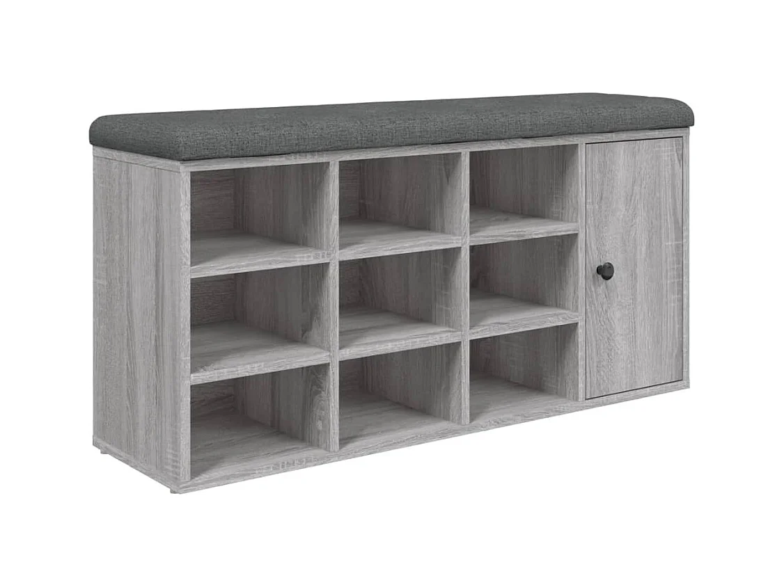 Banc à chaussures sonoma gris 102x32x50 bois d'ingénierie