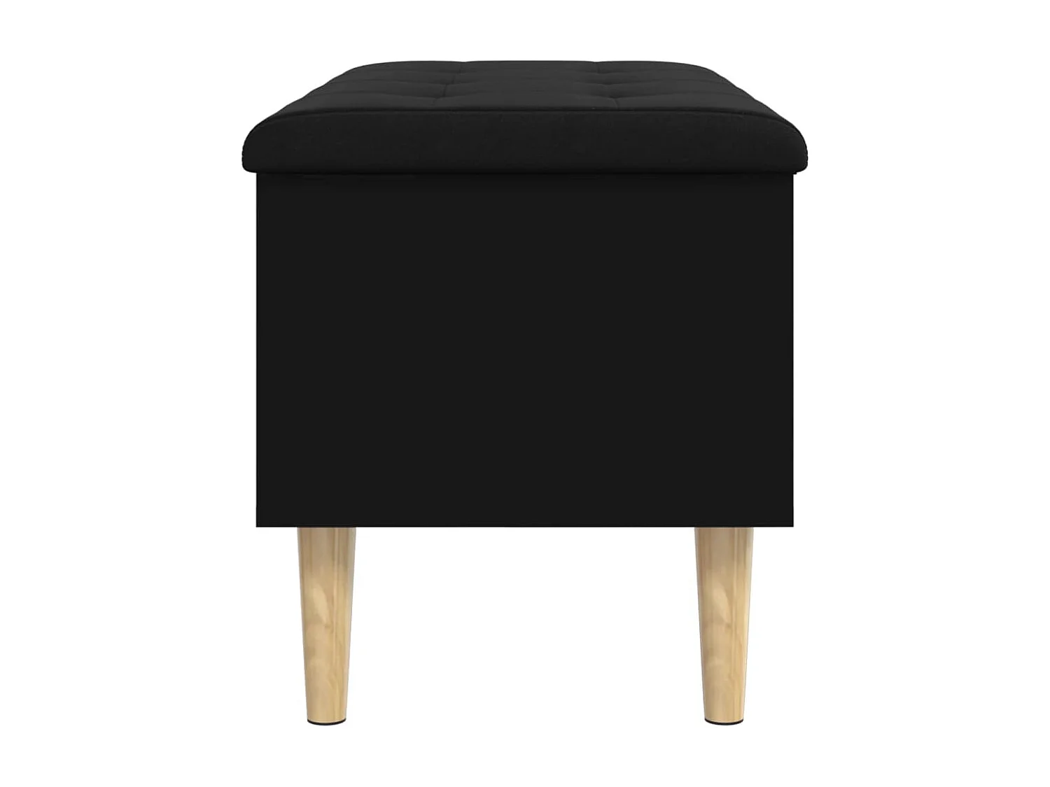 Banc de rangement noir 82x42x46 bois d'ingénierie